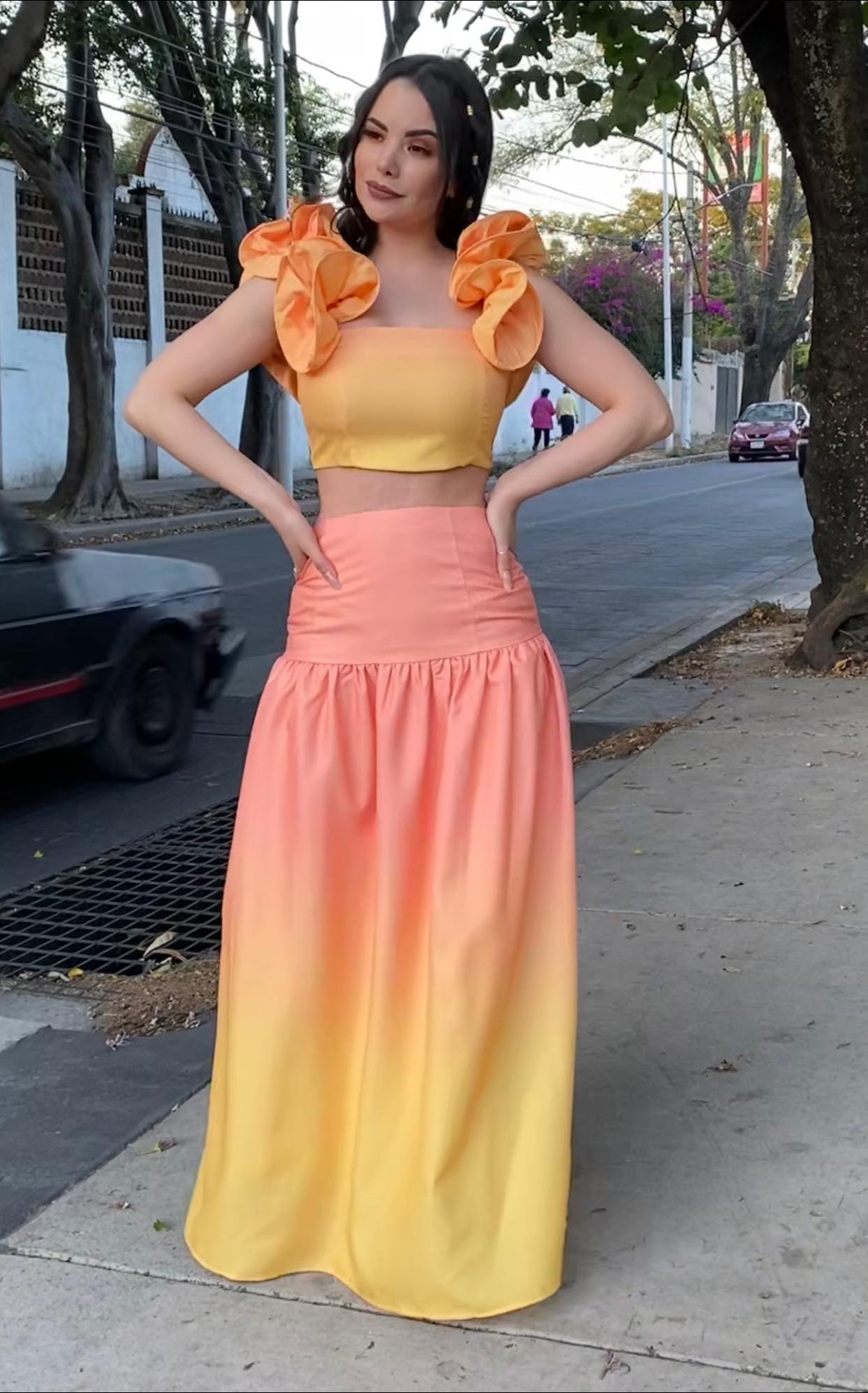 Set Naranja Falda
