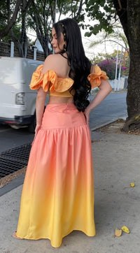 Set Naranja Falda