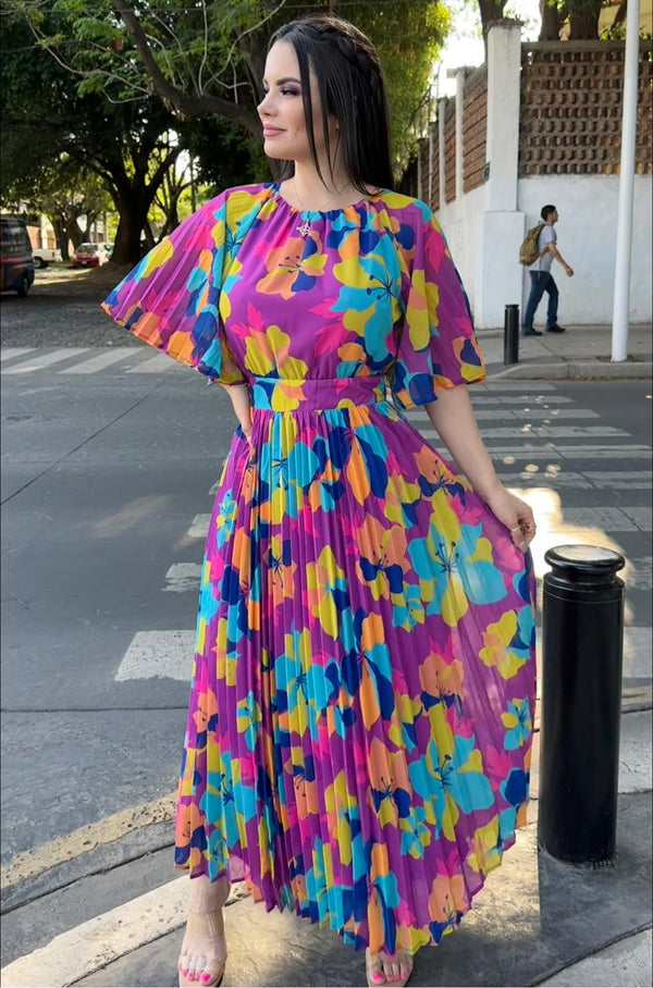 Vestido Flora Plisado