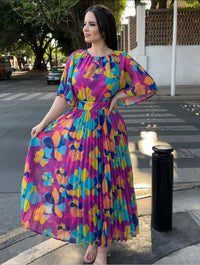 Vestido Flora Plisado