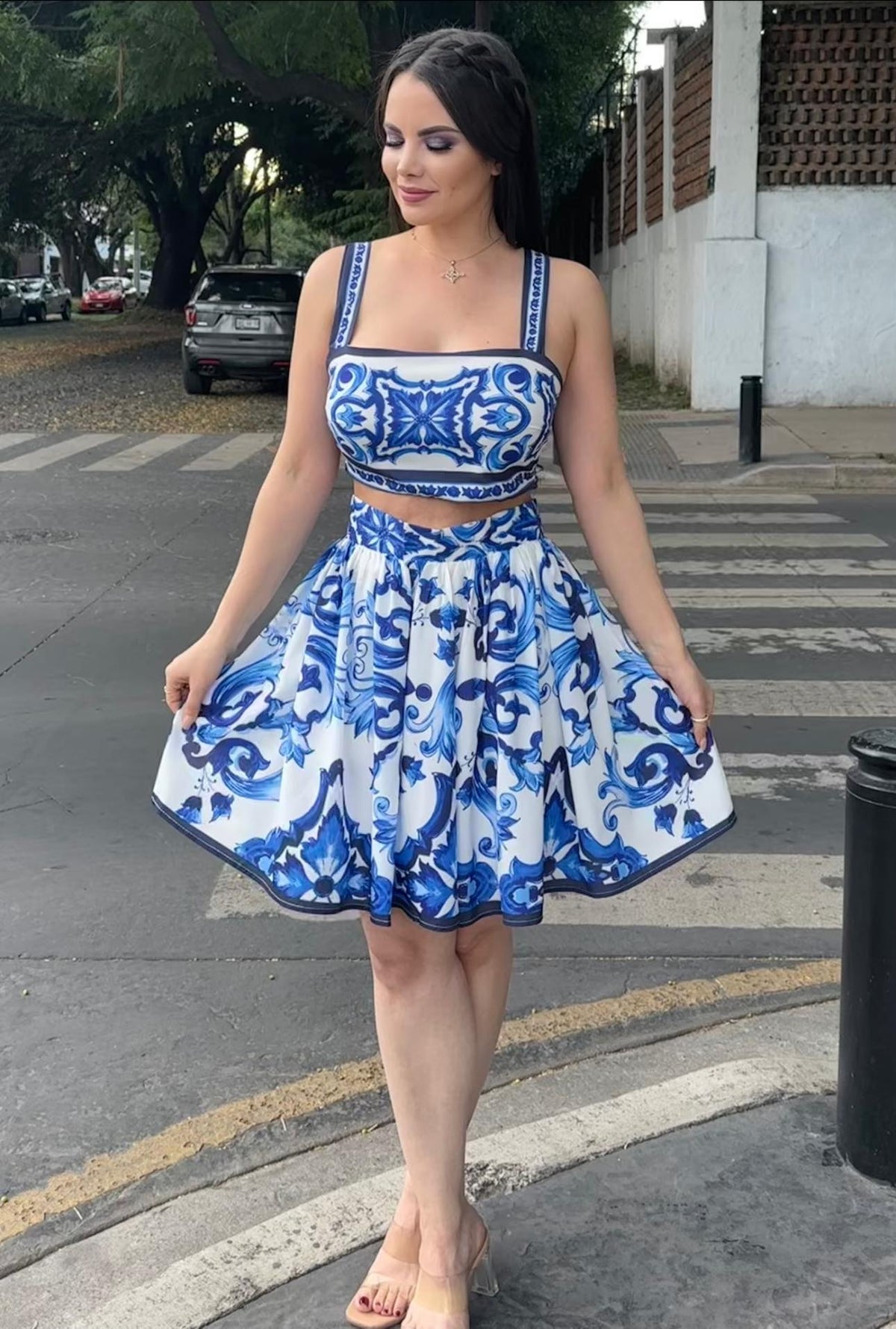 Set Azul Falda