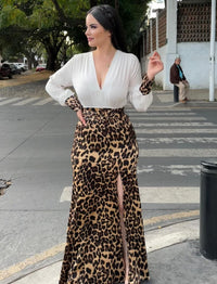 Vestido Animal Print Manga Larga