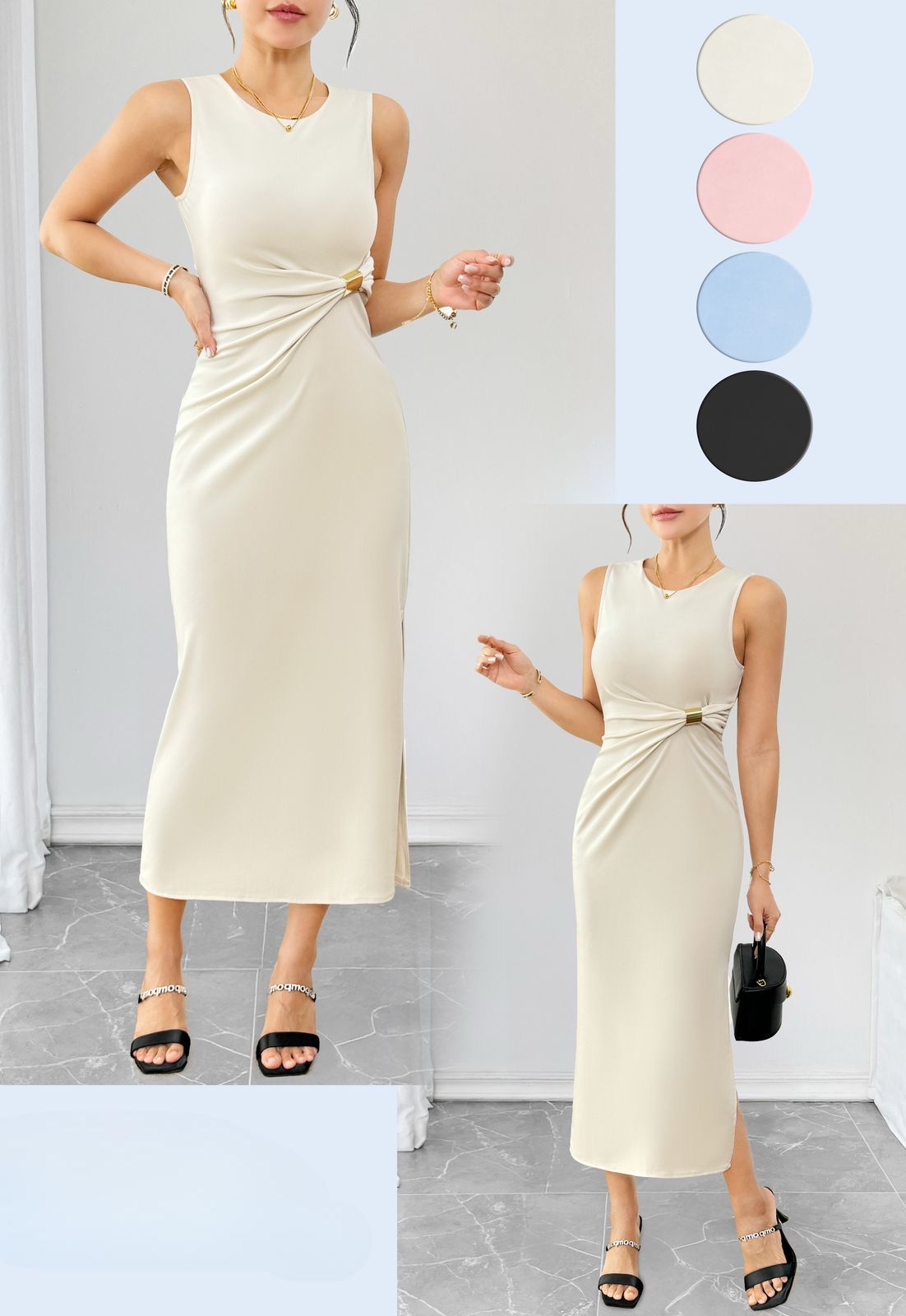 Vestido Hebilla Dorada