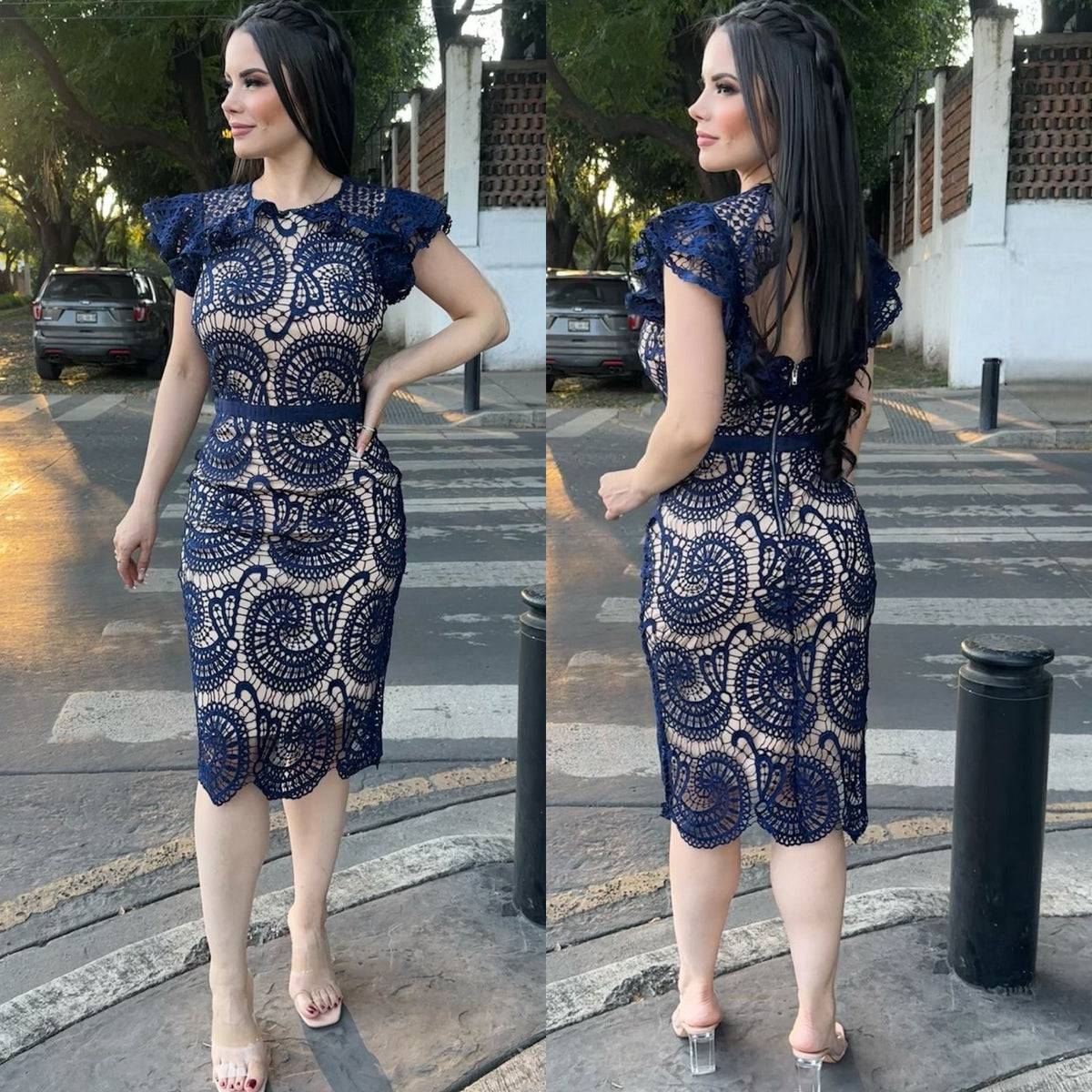Vestido Encaje Azul