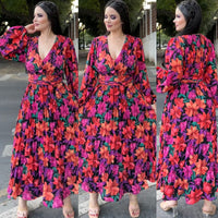 Vestido Floral Manga Larga