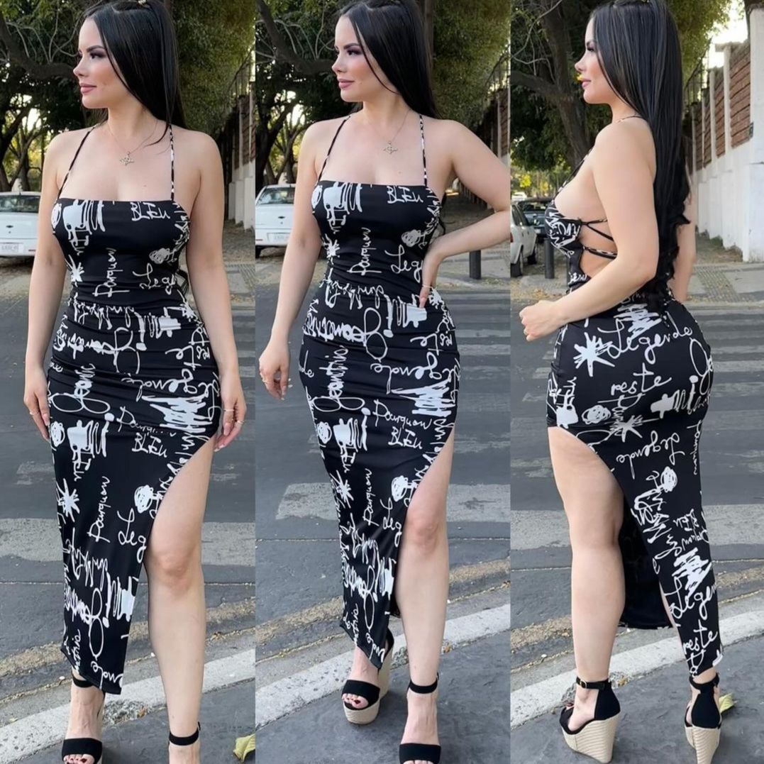 Vestido Firmas Negro