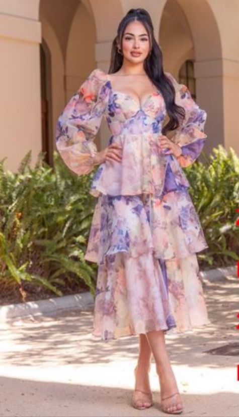 Vestido Flores y Olanes