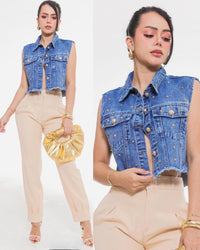 Chaleco Mezclilla Estoperoles