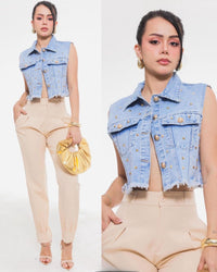 Chaleco Mezclilla Estoperoles