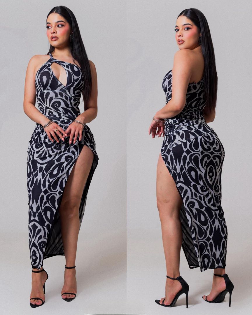 Vestido un Hombro estampado