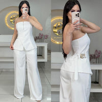 Set Blusa Cruzada y Pantalón