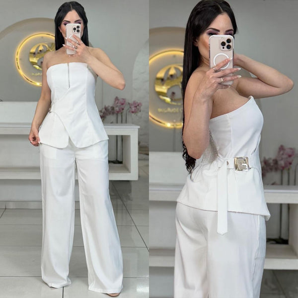 Set Blusa Cruzada y Pantalón