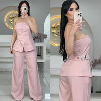 Set Blusa Cruzada y Pantalón